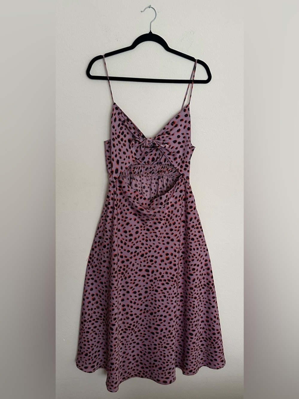 Vici Pink & Black Leopard Print Cutout Knot Maxi Dress Size L - Picture 4 of 12